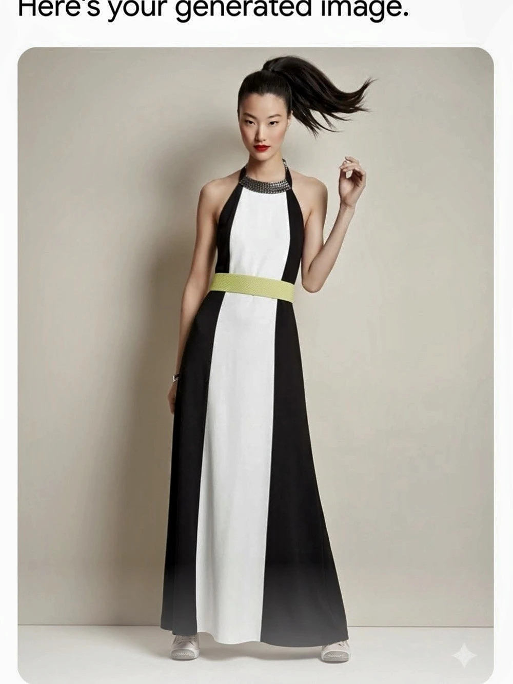 Vince Camuto Black White Maxi Dress color block size 4